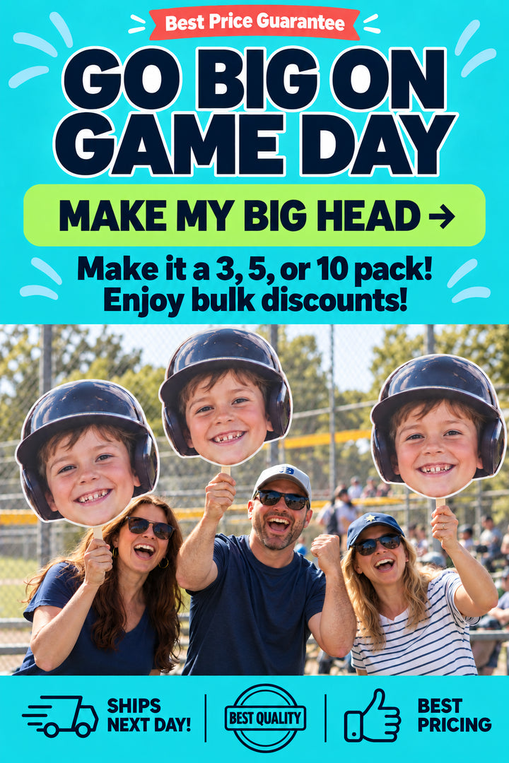 Go big on game day. Make my Tee Ball big head.