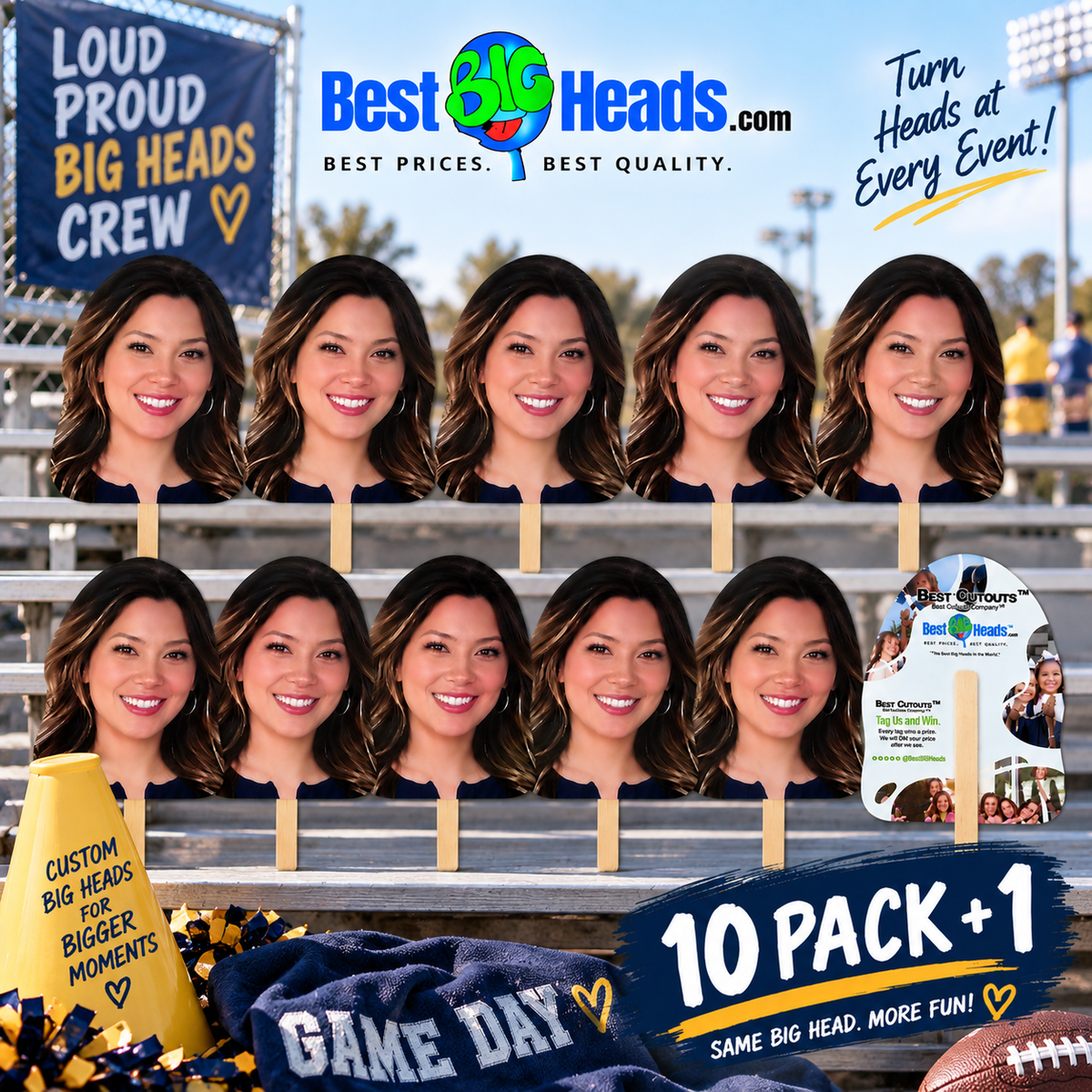 10 Pack Custom Big Head Cutouts – Personalized Face Cutouts