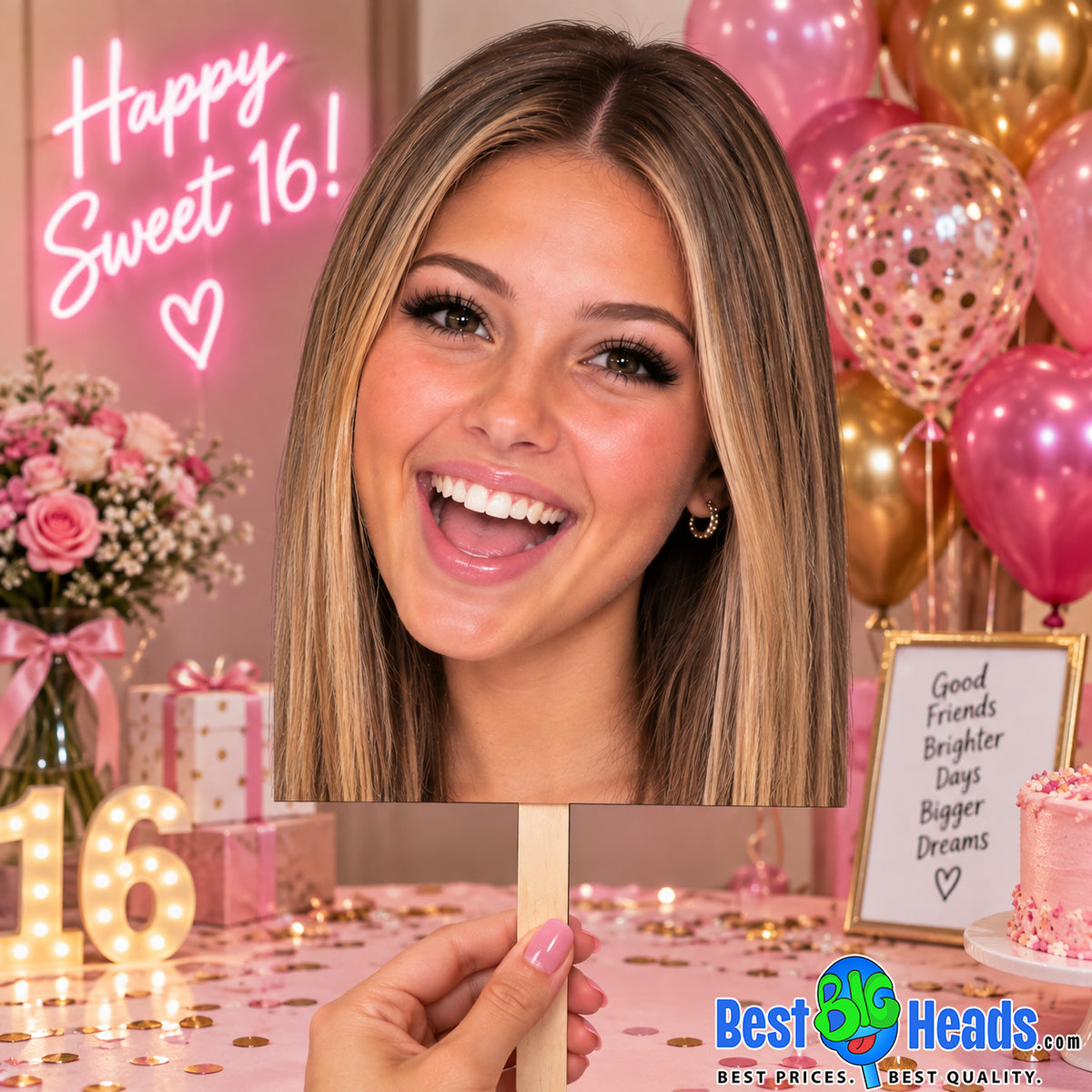 Sweet 16 Birthday Big Head Cutouts™ – Personalized Party Decorations