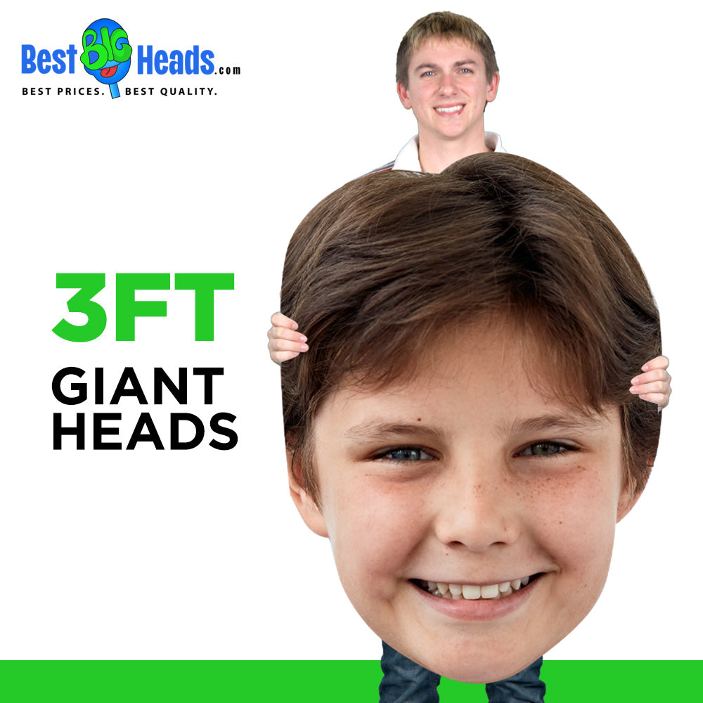 A 3ft kids' sports-themed big head cutout