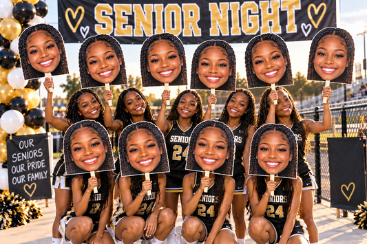10 Pack Girls Senior Night Big Head Cutouts – Playoff Signs