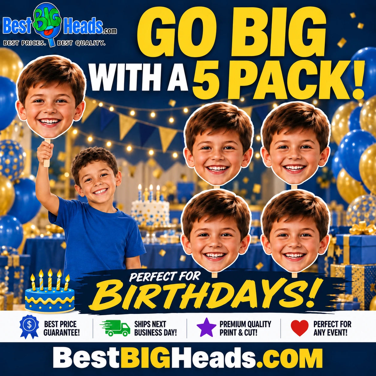5 Pack Custom Big Head Cutouts – Personalized Face Cutouts