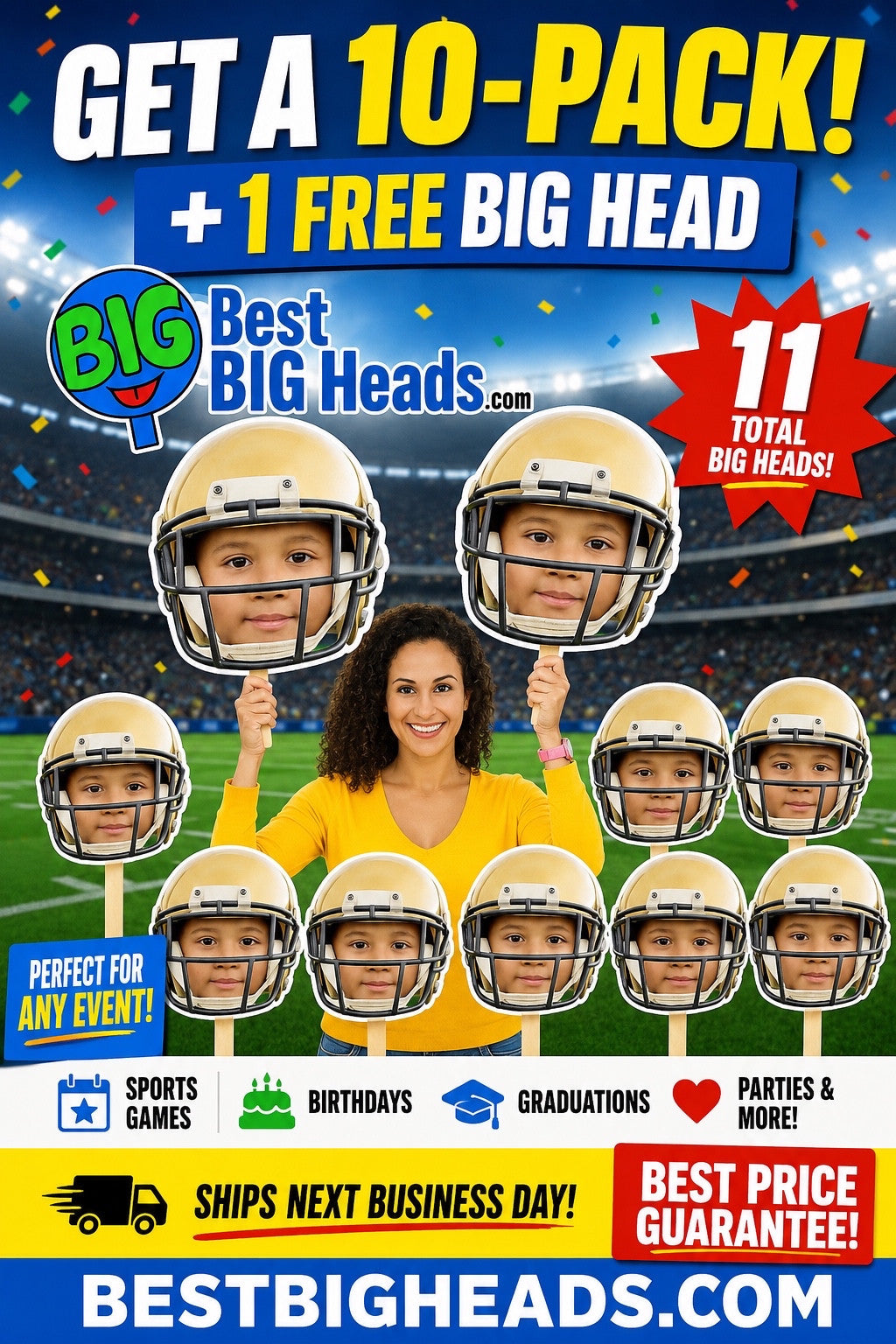 Best BIG Heads™ Football Fan Huge Cutouts™