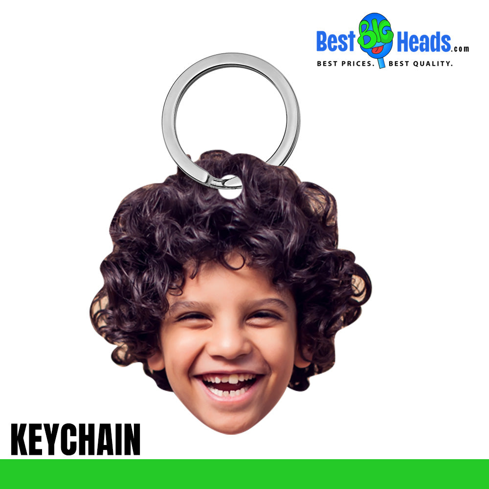 A face cutout keychain for kids
