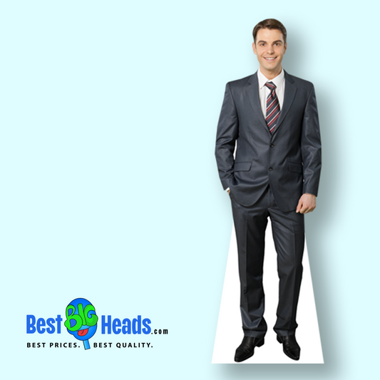 A lifesize cardboard cutout standup standee for promotional purposes.