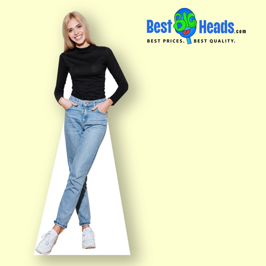 A lifesize cardboard cutout standup standee for store displays.